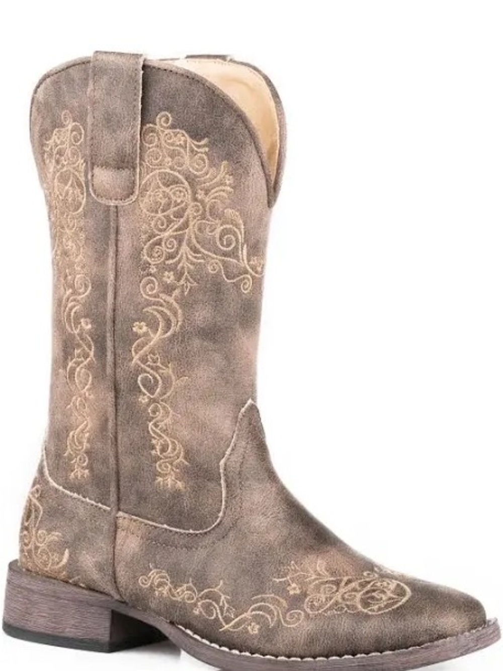 NWOT Roper Brown Bomber Scroll Embroidered woman’s boots size 7